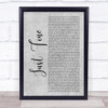 Mary J Blige Just Fine Rustic Script Grey Song Lyric Print