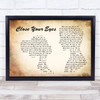 Michael Bublé Close Your Eyes Man Lady Couple Song Lyric Print