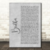 Mighty Oaks Brother Rustic Script Grey Song Lyric Print