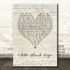 Mumford & Sons White Blank Page Script Heart Song Lyric Print