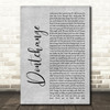 Musiq Dontchange Rustic Script Grey Song Lyric Print