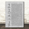 My Chemical Romance Welcome To The Black Parade Rustic Script Grey Song Print