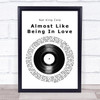 Nat King Cole Almost Like Being In Love Vinyl Record Song Lyric Print