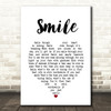 Nat King Cole Smile White Heart Song Lyric Print