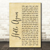 Neil Diamond Hello Again Rustic Script Song Lyric Print