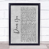 Nirvana Drain You Rustic Script Grey Song Lyric Quote Print