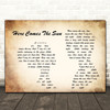 The Beatles Here Comes The Sun Man Lady Couple Song Lyric Quote Print