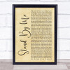 Oasis Stand By Me Rustic Script Song Lyric Print