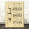 Oasis Talk Tonight Rustic Script Song Lyric Print