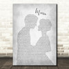 Olly Murs Maria Man Lady Bride Groom Wedding Grey Song Lyric Print