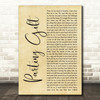 Our Hollow, Our Home Parting Gift Rustic Script Song Lyric Print