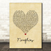 Owl City Fireflies Vintage Heart Song Lyric Print