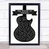 Paddy Reilly The Fields of Athenry Black & White Guitar Song Lyric Print