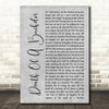 Panic! At The Disco Death Of A Bachelor Rustic Script Grey Song Lyric Print