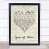 Paul Carrack Eyes of Blue Script Heart Song Lyric Print