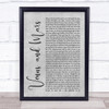 Paul McCartney and Wings Venus and Mars Rustic Script Grey Song Lyric Print