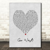 Pet Shop Boys Go West Grey Heart Song Lyric Print