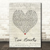 Phil Collins Two Hearts Script Heart Song Lyric Print