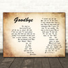 Lionel Richie Goodbye Man Lady Couple Song Lyric Quote Print