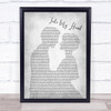 Picture This Take My Hand Man Lady Bride Groom Wedding Grey Song Lyric Print