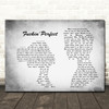 Pink Fuckin' Perfect Man Lady Couple Grey Song Lyric Quote Print