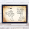 Michael Buble Lost Man Lady Couple Song Lyric Quote Print