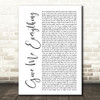 Pitbull Give Me Everything White Script Song Lyric Print