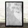 Pixies Where is My Mind Man Lady Dancing Grey Song Lyric Print