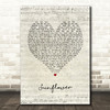 Post Malone, Swae Lee Sunflower Script Heart Song Lyric Print