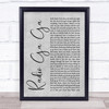 Queen Radio Ga Ga Rustic Script Grey Song Lyric Print