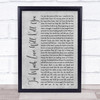 Queen Too Much Love Will Kill You Grey Rustic Script Song Lyric Print