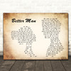 Paolo Nutini Better Man Man Lady Couple Song Lyric Quote Print