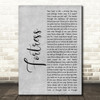 Queens of the Stone Age Fortress Rustic Script Grey Song Lyric Quote Print