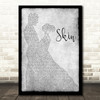 Rag'n'Bone Man Skin Man Lady Dancing Grey Song Lyric Print