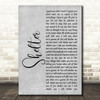 Ray LaMontagne Shelter Rustic Script Grey Song Lyric Quote Print