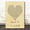 Red Hot Chili Peppers Hard To Concentrate Vintage Heart Song Lyric Print