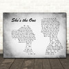 Robbie Williams She's The One Grey Man Lady Couple Song Lyric Print