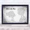 Robbie Williams She's The One Grey Man Lady Couple Song Lyric Print