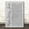 Rod Stewart Rhythm Of My Heart Rustic Script Grey Song Lyric Print