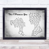 Ronan Keating This I Promise You Man Lady Couple Grey Song Lyric Quote Print