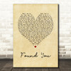 Ross Copperman Found You Vintage Heart Song Lyric Print