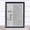 Rush Losing It Rustic Script Grey Song Lyric Quote Print