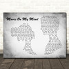 Saint Raymond Movie On My Mind Man Lady Couple Grey Song Lyric Quote Print