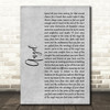 Sarah McLachlan Angel Rustic Script Grey Song Lyric Quote Print