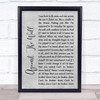 Seether Against The Wall Rustic Script Grey Song Lyric Quote Print
