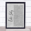 Shakey Graves Late July Rustic Script Grey Song Lyric Quote Print