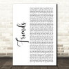 Shalamar Friends White Script Song Lyric Print