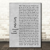 Shawn Mendes Memories Rustic Script Grey Song Lyric Quote Print