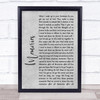 Shawn Mendes Memories Rustic Script Grey Song Lyric Quote Print