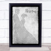 Shawn Mendes Nervous Grey Song Lyric Man Lady Dancing Quote Print